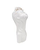 Vase en forme de buste Laydy Roses blanc/doré - 10x14x26 cm