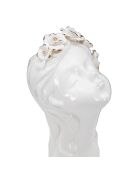 Vase en forme de buste Laydy Roses blanc/doré - 10x14x26 cm