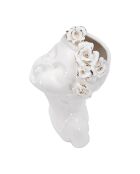 Vase en forme de buste Laydy Roses blanc/doré - 10x14x26 cm
