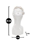 Vase en forme de buste Laydy Roses blanc/doré - 10x14x26 cm