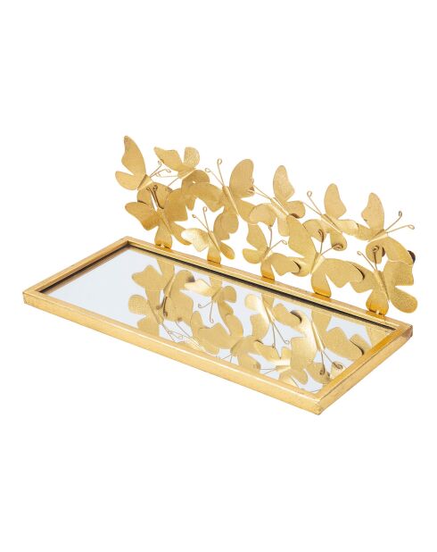 2 étagères de chevets Butterflies dorées - 43x19.2x16.5 cm