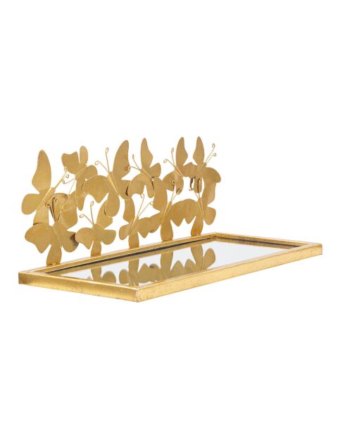 2 étagères de chevets Butterflies dorées - 43x19.2x16.5 cm