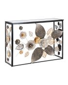 Console en métal avec plateau en verre Glam multicolore - 111.8x41.9x80 cm
