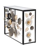 Console en métal avec plateau en verre Glam multicolore - 111.8x41.9x80 cm
