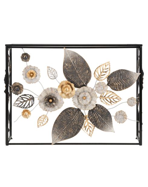 Metallkonsole mit mehrfarbiger Glam-Glasplatte - 111,8x41,9x80 cm