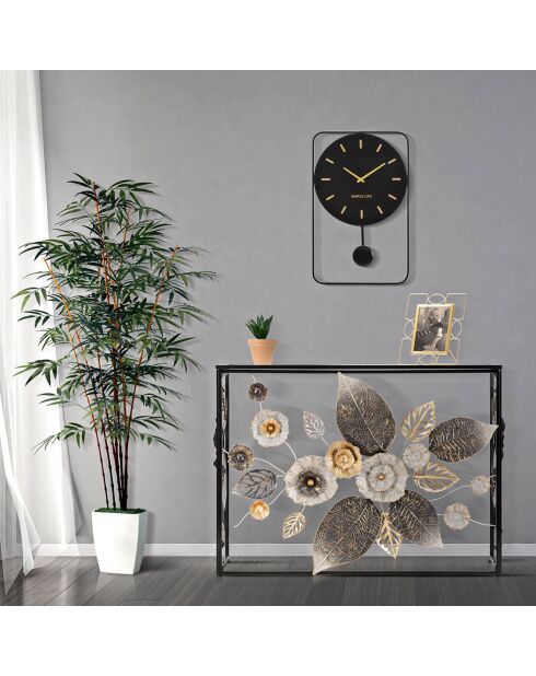 Console en métal avec plateau en verre Glam multicolore - 111.8x41.9x80 cm