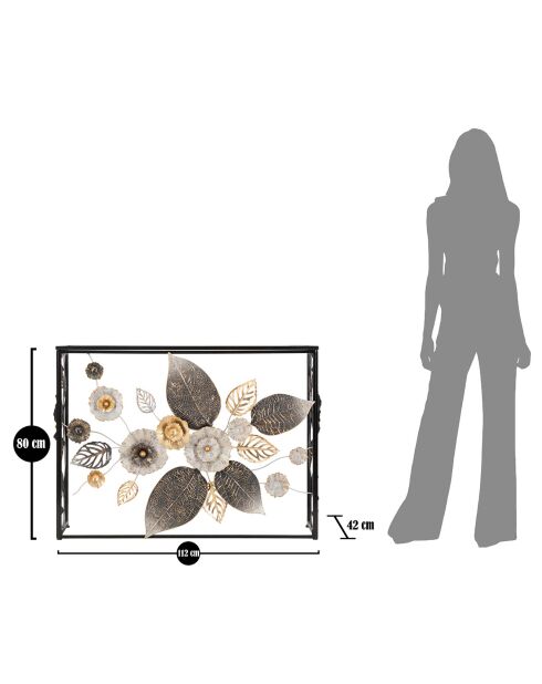 Metallkonsole mit mehrfarbiger Glam-Glasplatte - 111,8x41,9x80 cm