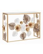 Console en métal avec plateau en verre Glam multicolore - 113x40x80 cm