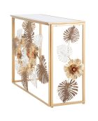 Console en métal avec plateau en verre Glam multicolore - 113x40x80 cm