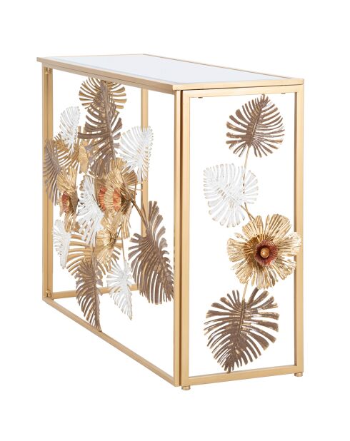 Console en métal avec plateau en verre Glam multicolore - 113x40x80 cm