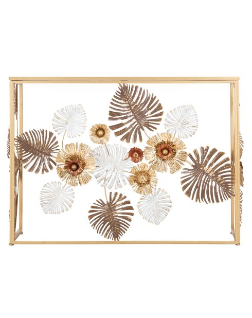 Console en métal avec plateau en verre Glam multicolore - 113x40x80 cm