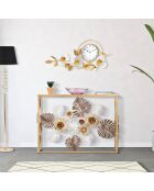 Console en métal avec plateau en verre Glam multicolore - 113x40x80 cm