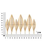 Patère murale en métal 7 crochets Leaf dorée - 42.5x6x65 cm