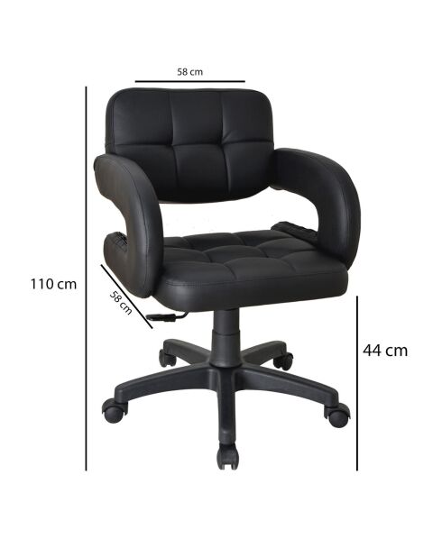Chaise de bureau burocci noire - 58x110x58 cm