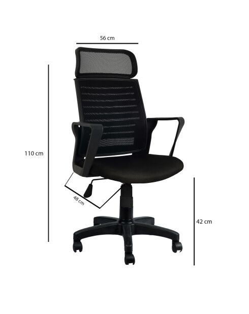 Chaise de bureau burocci noire - 56x110x48 cm