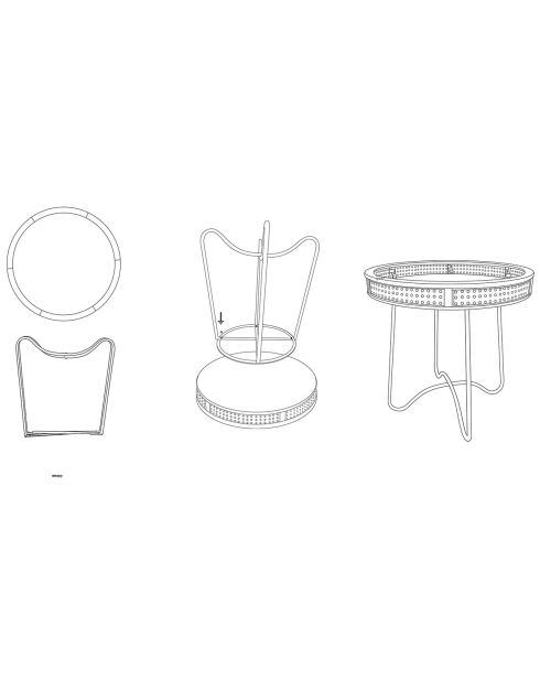 Mehrfarbiger Fuji-Metall-Couchtisch - 60x60x60,5 cm