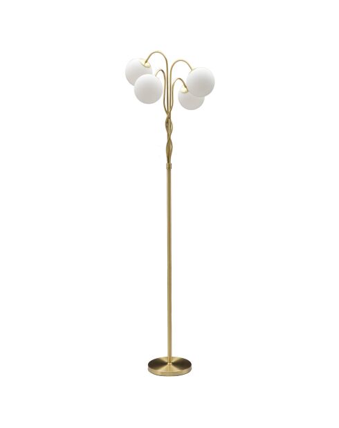 Lampadaire Glamy blanc/doré - 54x54x176 cm