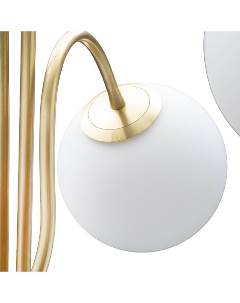 Lampadaire Glamy blanc/doré - 54x54x176 cm