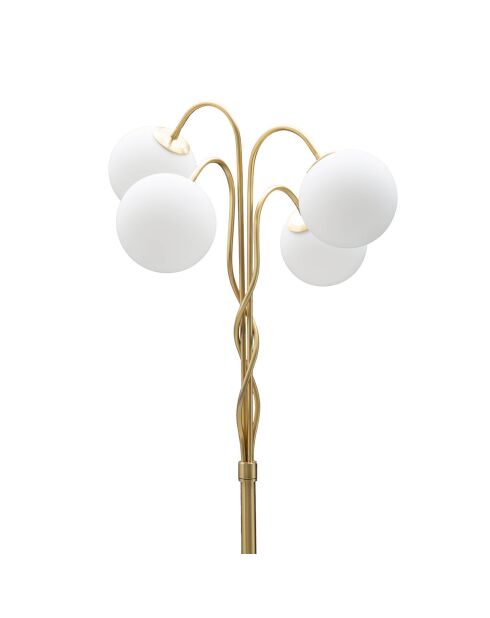 Lampadaire Glamy blanc/doré - 54x54x176 cm