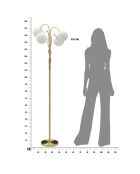 Lampadaire Glamy blanc/doré - 54x54x176 cm