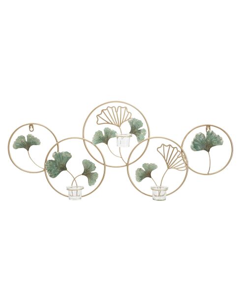 Panneau décoratif bougeoir Greenery multicolore - 80x7.5x35.5 cm