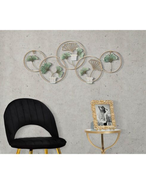 Panel decorativo portavelas Greenery multicolor - 80x7,5x35,5 cm