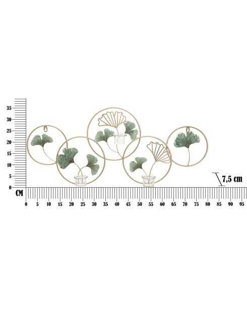 Panneau décoratif bougeoir Greenery multicolore - 80x7.5x35.5 cm