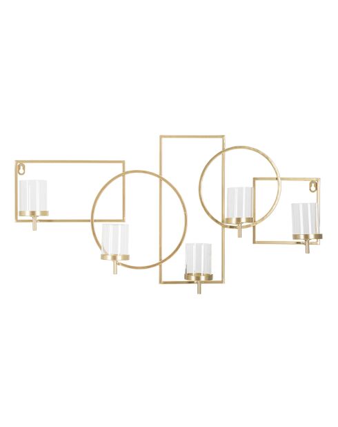 Portacandele da parete Marie dorato - 70x8,5x36 cm