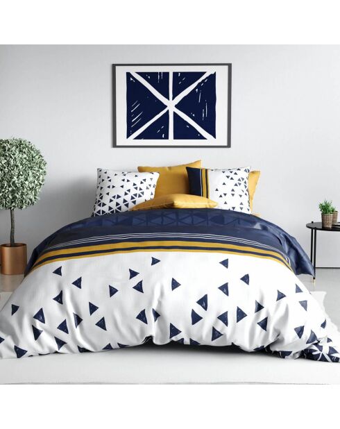 Parure housse de couette Bandol bleue