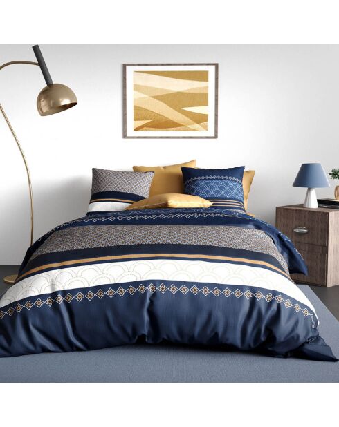 Parure housse de couette Kalypso bleue