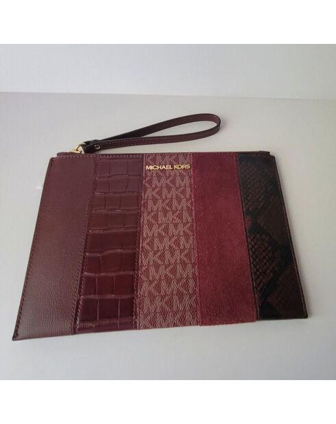 Pochette en Cuir zippée XL Jet Set Travel merlot/multicolore - 24.13x17.14x12.7 cm