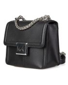 Petit sac bandoulière en Cuir Sonia  noir - 19x15x9 cm