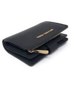 Portefeuille en Cuir medium Jet Set Travel noir - 13.5x9x3.5 cm