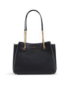 Sac porté épaule en Cuir large Teagen  noir - 30x14x21 cm