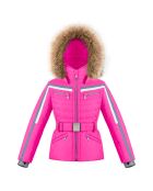 Veste de ski ceinturée rose