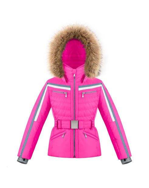 Veste de ski ceinturée rose