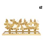 2 étagères de chevets Butterflies dorées - 43x19.2x16.5 cm