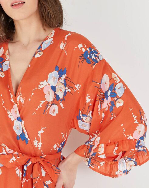 Kimono Mona imprimé orange