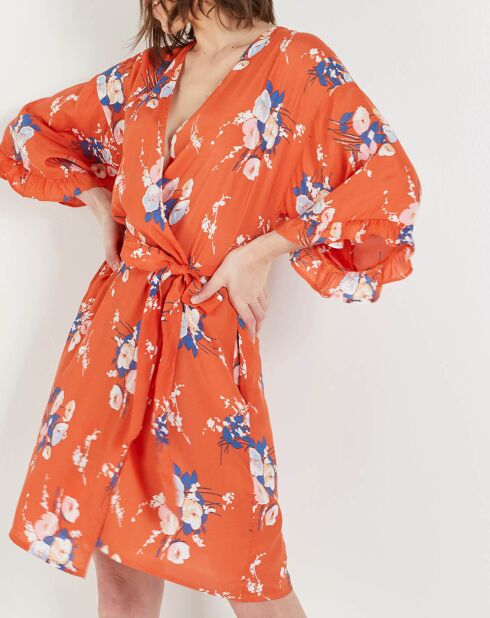Kimono Mona imprimé orange