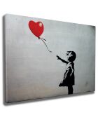 Toile sur toile décorative Reproduction Banksy multicolore - 50x70 cm