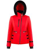 Veste de ski Stretch Motard fausse fourrure rouge