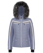 Veste de ski extensible fausse fourrure bleue