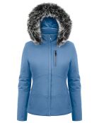 Veste de ski Stretch fausse fourrure bleue