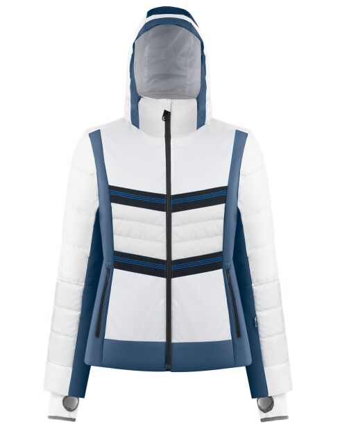 Veste de ski extensible blanc/bleu