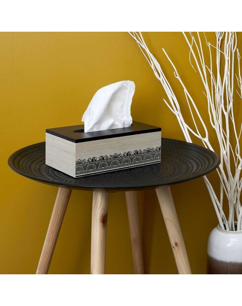 Boîte à mouchoir Mirage noir/marron - 24x8.5x14 cm