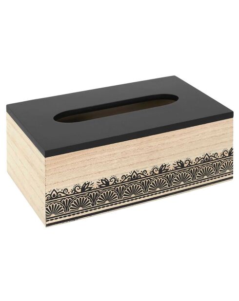 Boîte à mouchoir Mirage noir/marron - 24x8.5x14 cm