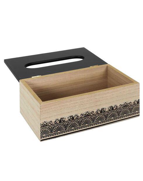 Boîte à mouchoir Mirage noir/marron - 24x8.5x14 cm