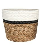 3 Paniers tressés marron/blanc/noir