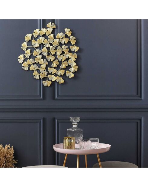 Décoration murale fleurs dorées dorée - D.48.5 cm
