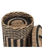 2 Paniers tressés avec couvercle marron/noir